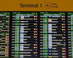 Ruzyne departure board